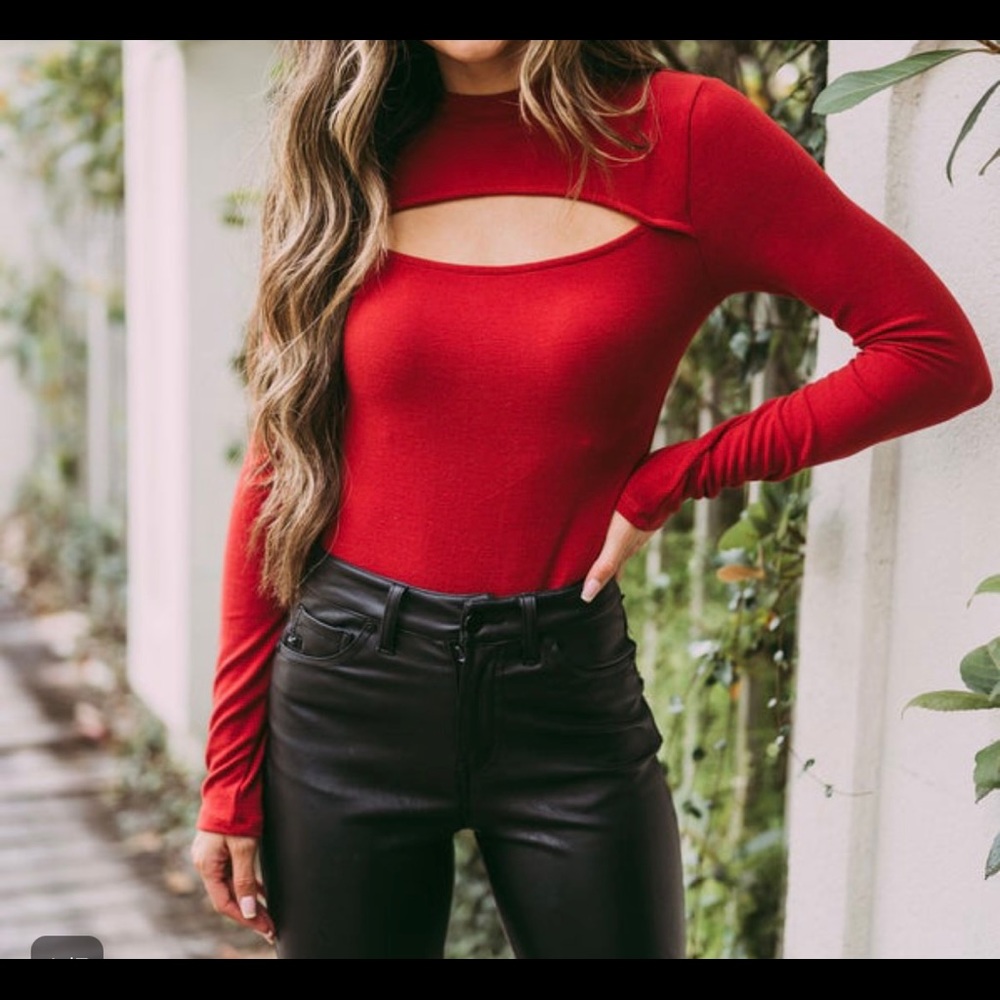 Cut out mock neck body suit